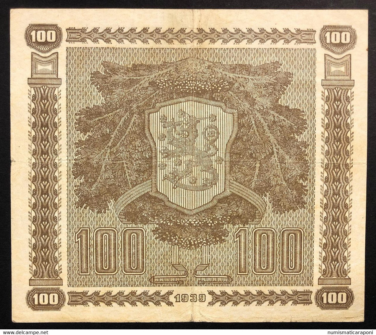 Finlandia FINLANDS Bank 100 MARKKAA 1939 PICK#73 Lotto.3715 - Finland