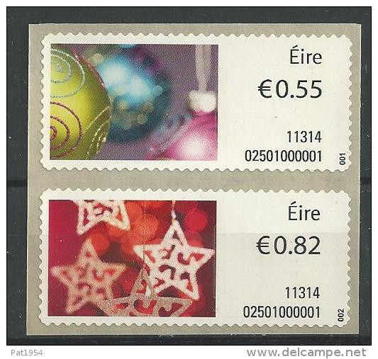 Irlande 2011 Timbres Distributeur N°31/32 Noël - Vignettes D'affranchissement (Frama)