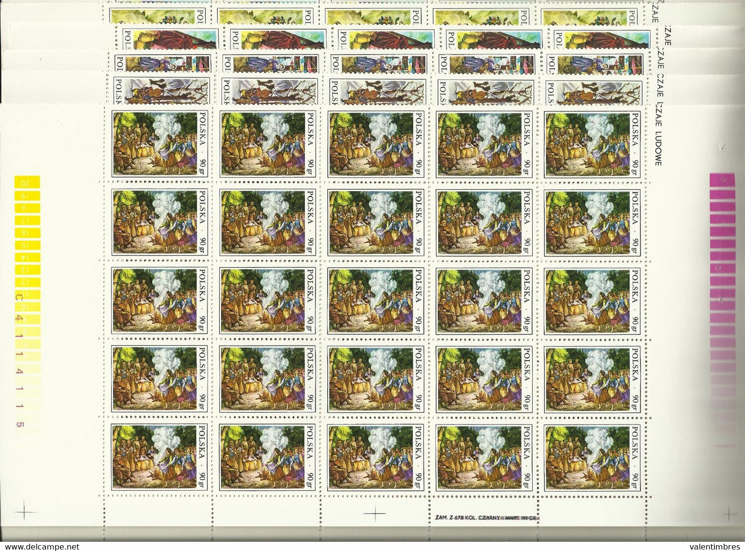 Ark**  Fi  2362/67 **  MNH Folklore Traditions  Zwyczaje Ludowe  Pologne Polska Poland Poland Polonia - Full Sheets