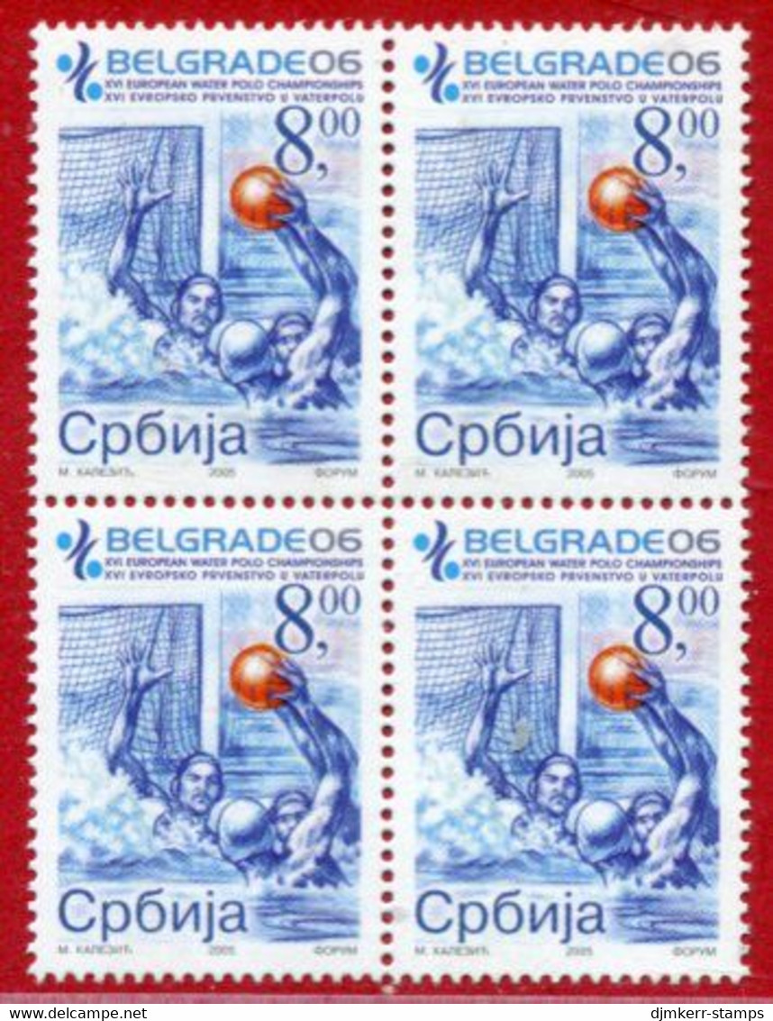 YUGOSLAVIA (Serbia) 2006 Water Polo Champioships  Tax Stamp Block Of 4  MNH / ** - Unused Stamps