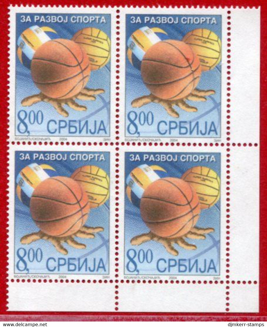 YUGOSLAVIA (Serbia) 2004 Sport Tax Stamp Block Of 4  MNH / ** - Neufs