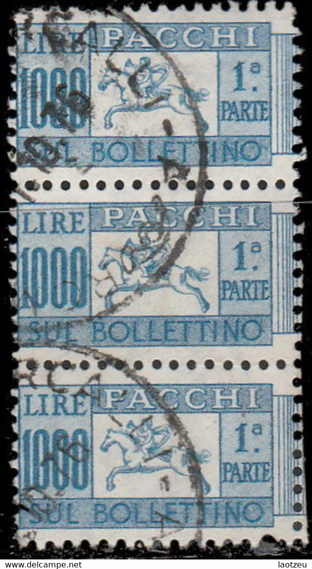 Italie Colis Postaux 1956. ~ CP 89 Bande 3 Vert - 1 000 L. Cor De Chasse - Postpaketten