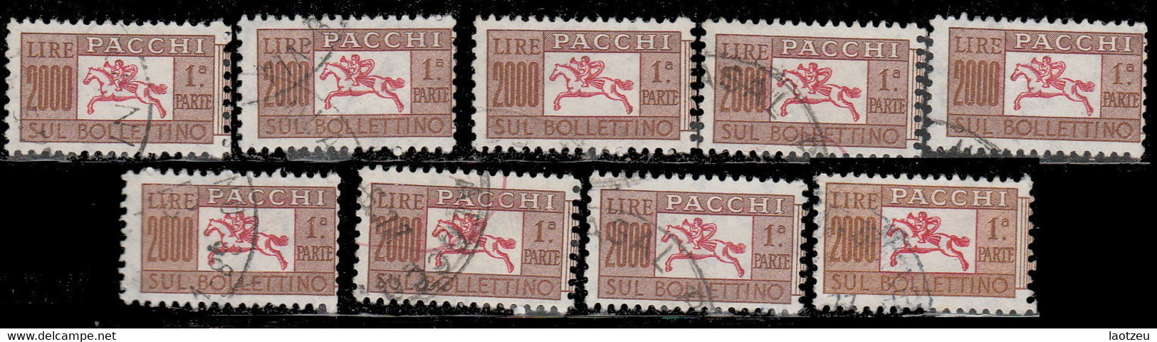 Italie Colis Postaux 1956. ~ CP 90 (par 9) - 2 000 L. Cor De Chasse - Postal Parcels