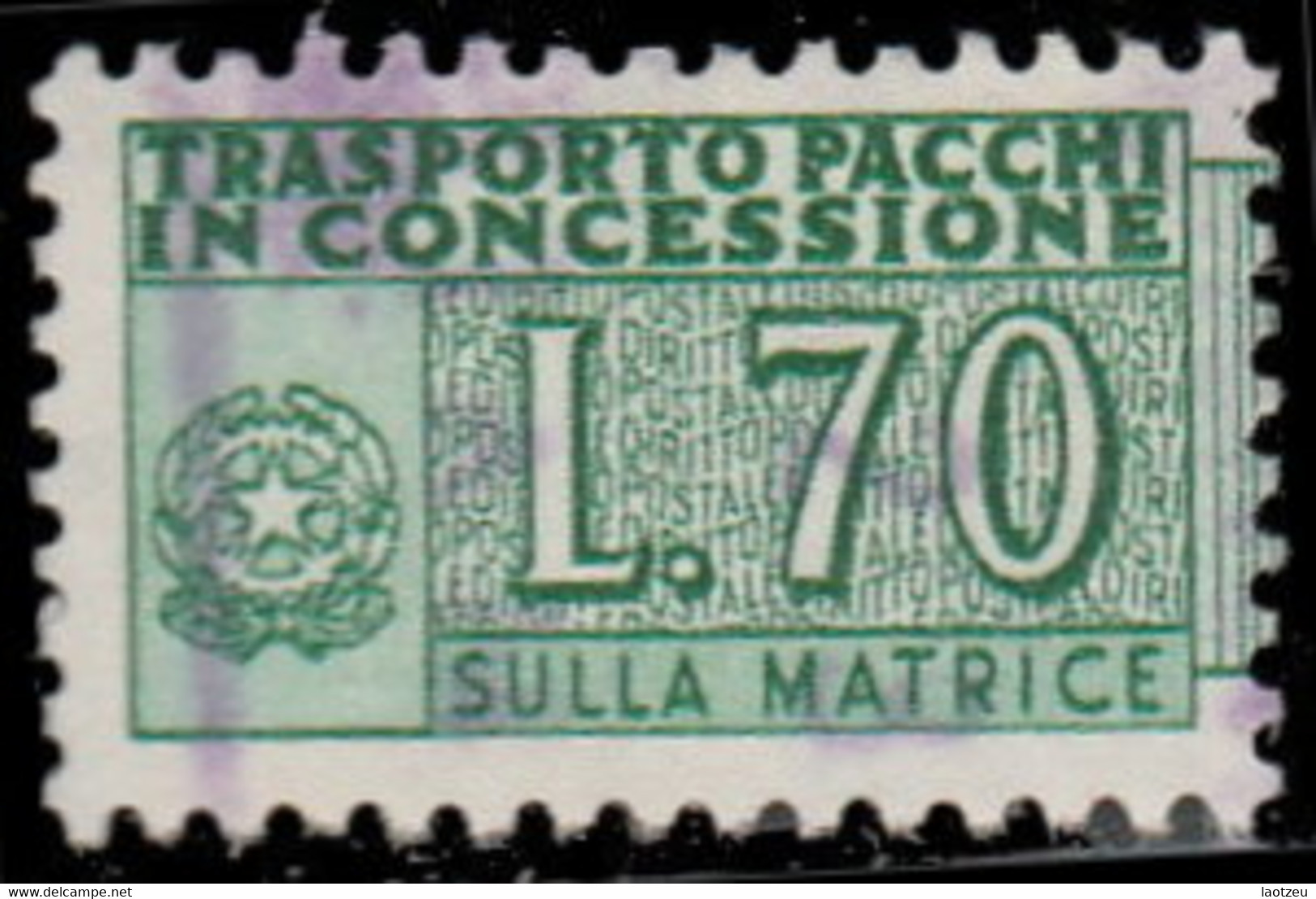 Italie Colis Postaux 1956. ~ CP 93A  - 70 L. Chiffre - Colis-postaux