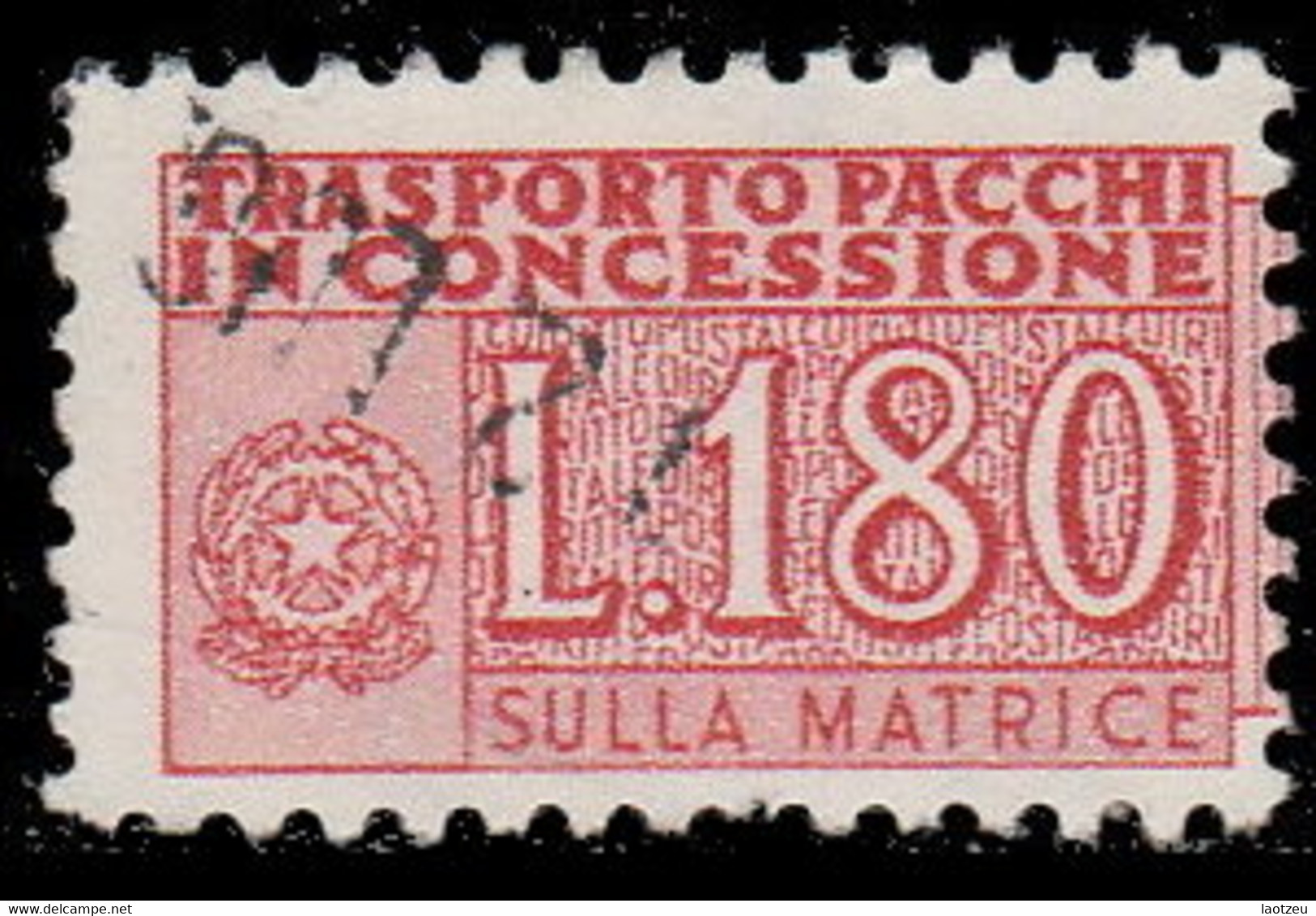 Italie Colis Postaux 1956. ~ CP 102  - 180 L. Chiffre - Paquetes Postales