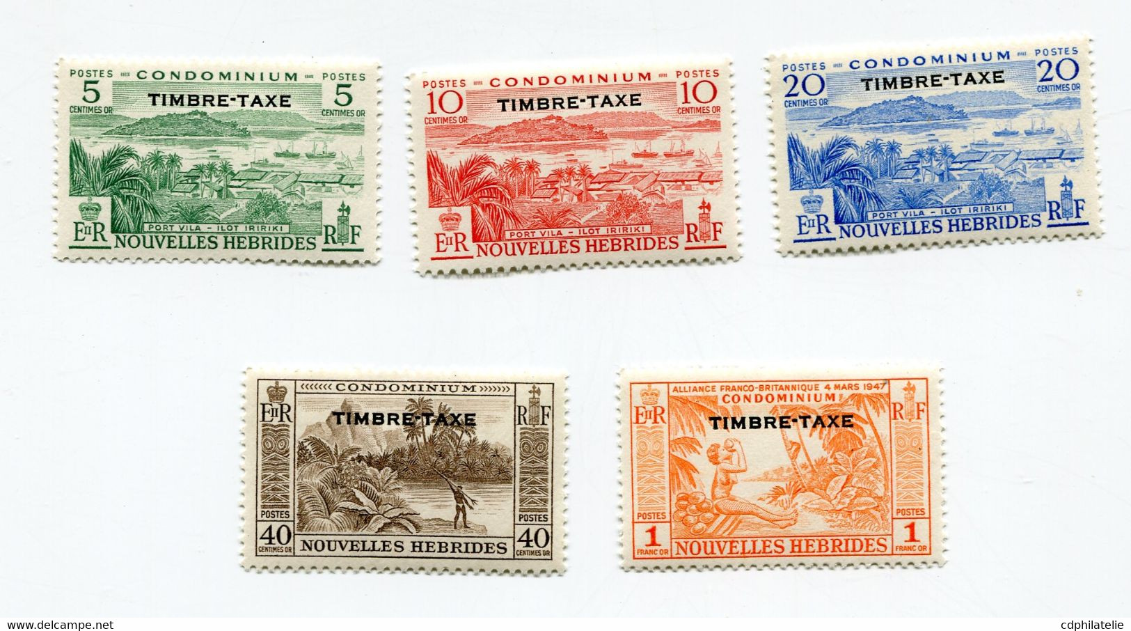 NOUVELLES-HEBRIDES TIMBRES-TAXE N°36 / 40 ** - Strafport