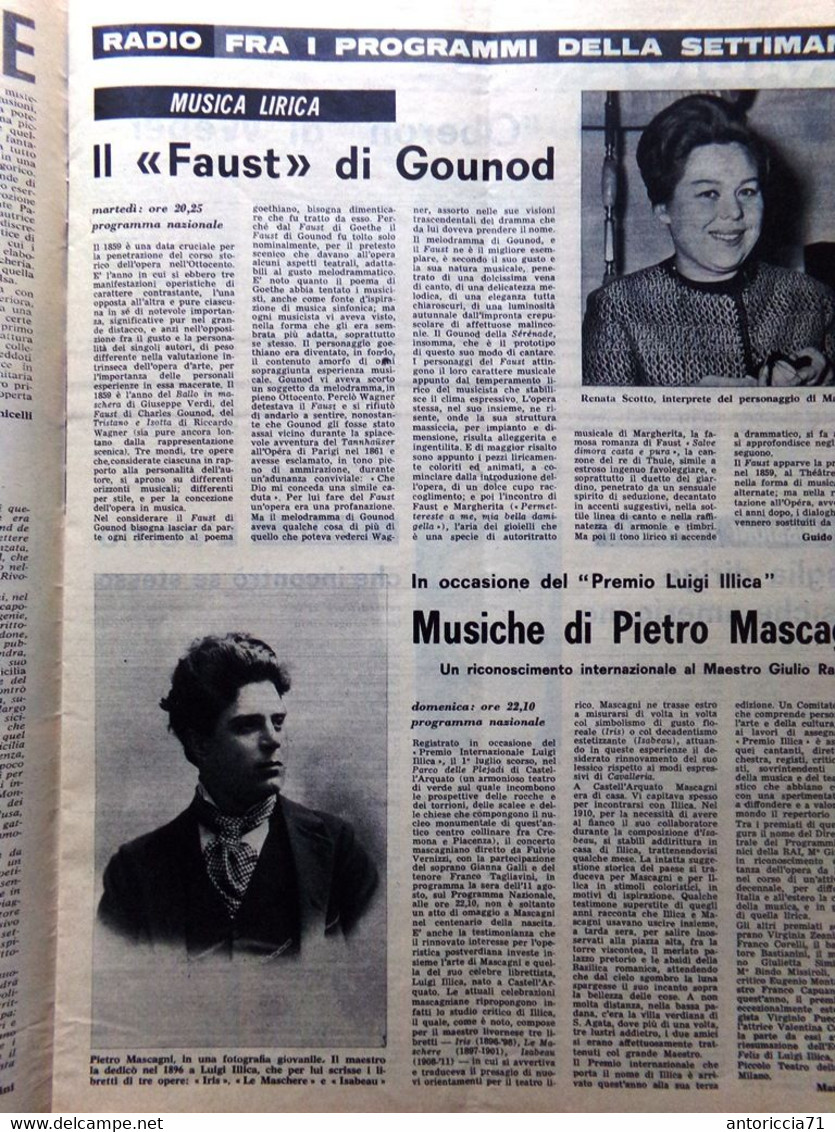 Radiocorriere TV Del 11 Agosto 1963 Françoise Hardy Guinness Sabel Monte Bianco - Télévision