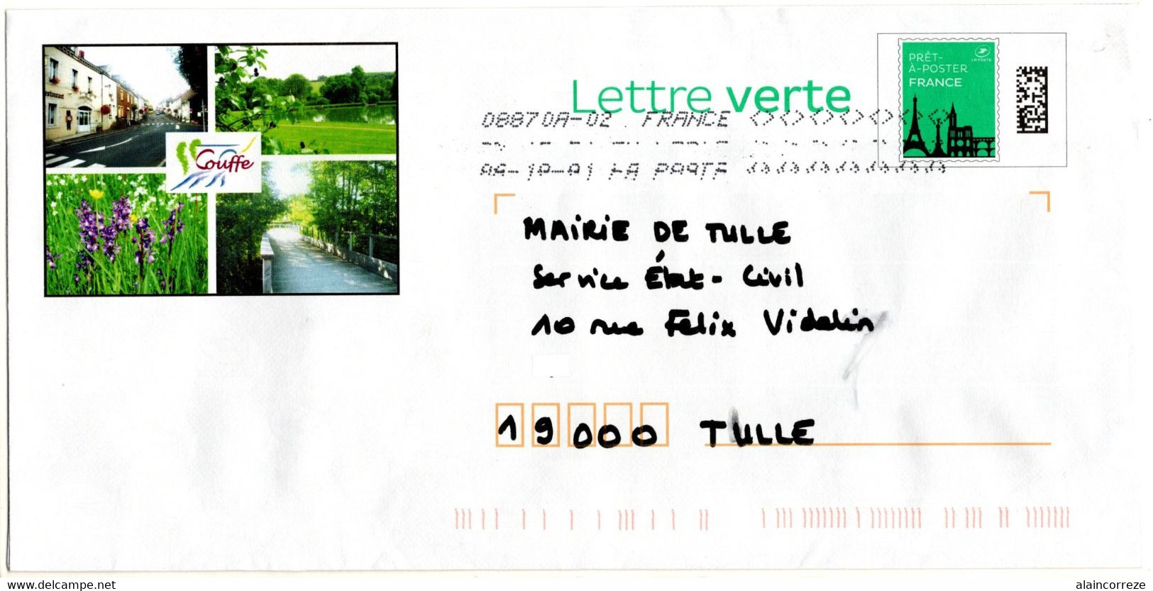 Entier Postal PAP Local Personnalisé PAP Illustré Loire Atlantique Couffé Fleurs Pont - PAP: Sonstige (1995-...)