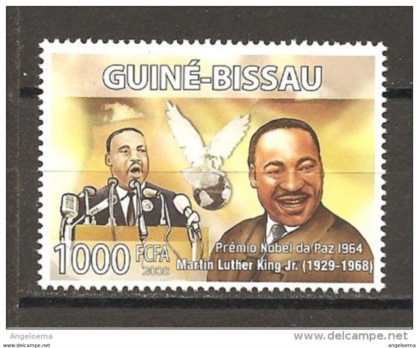 GUINEA-BISSAU - 2008 MARTIN LUTHER KING Premio Nobel Pace 1964 Nuovo** MNH - Martin Luther King