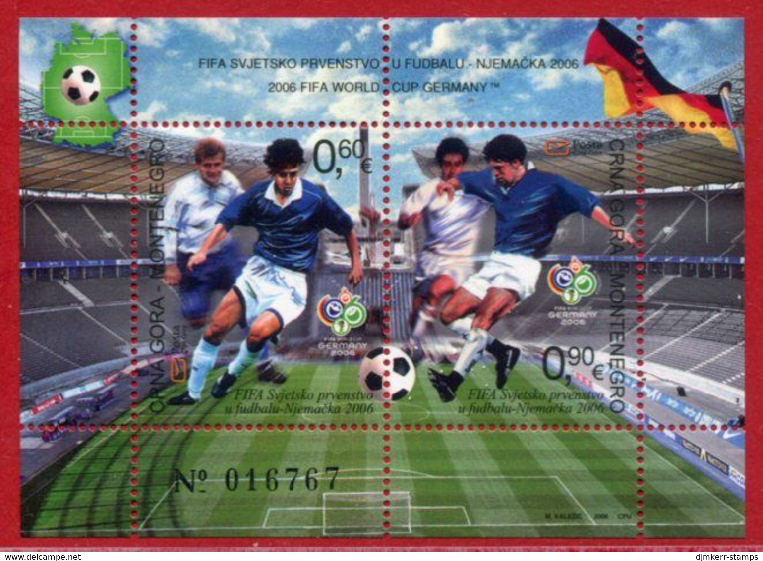 MONTENEGRO  2006 Football World Cup Block MNH / **.  Michel Block 4 - Montenegro