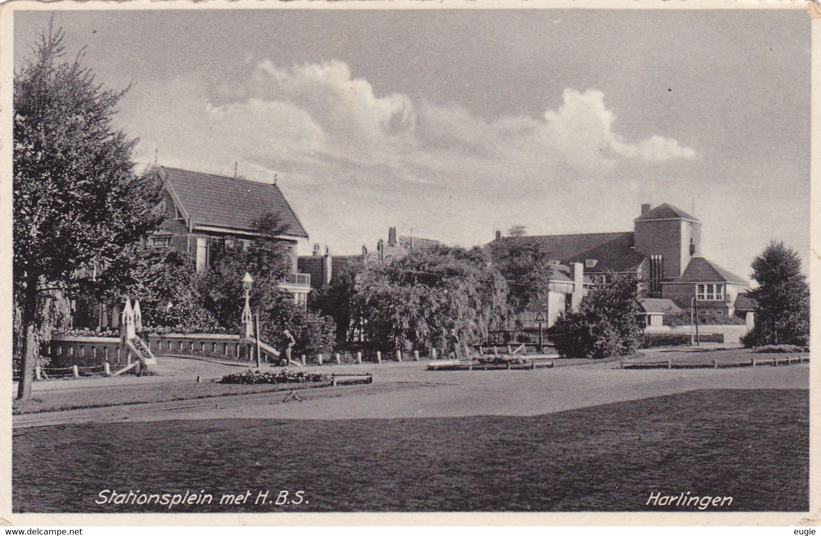 386/ Harlingen, Stationsplein Met HBS, 1933 - Harlingen