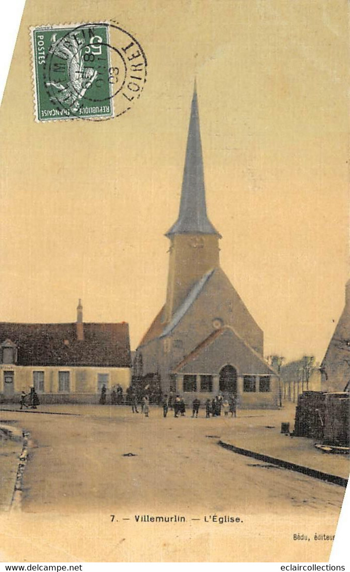 Villemurlin         45       Eglise  - Colorisée Et Toilée -                     (voir Scan) - Andere & Zonder Classificatie