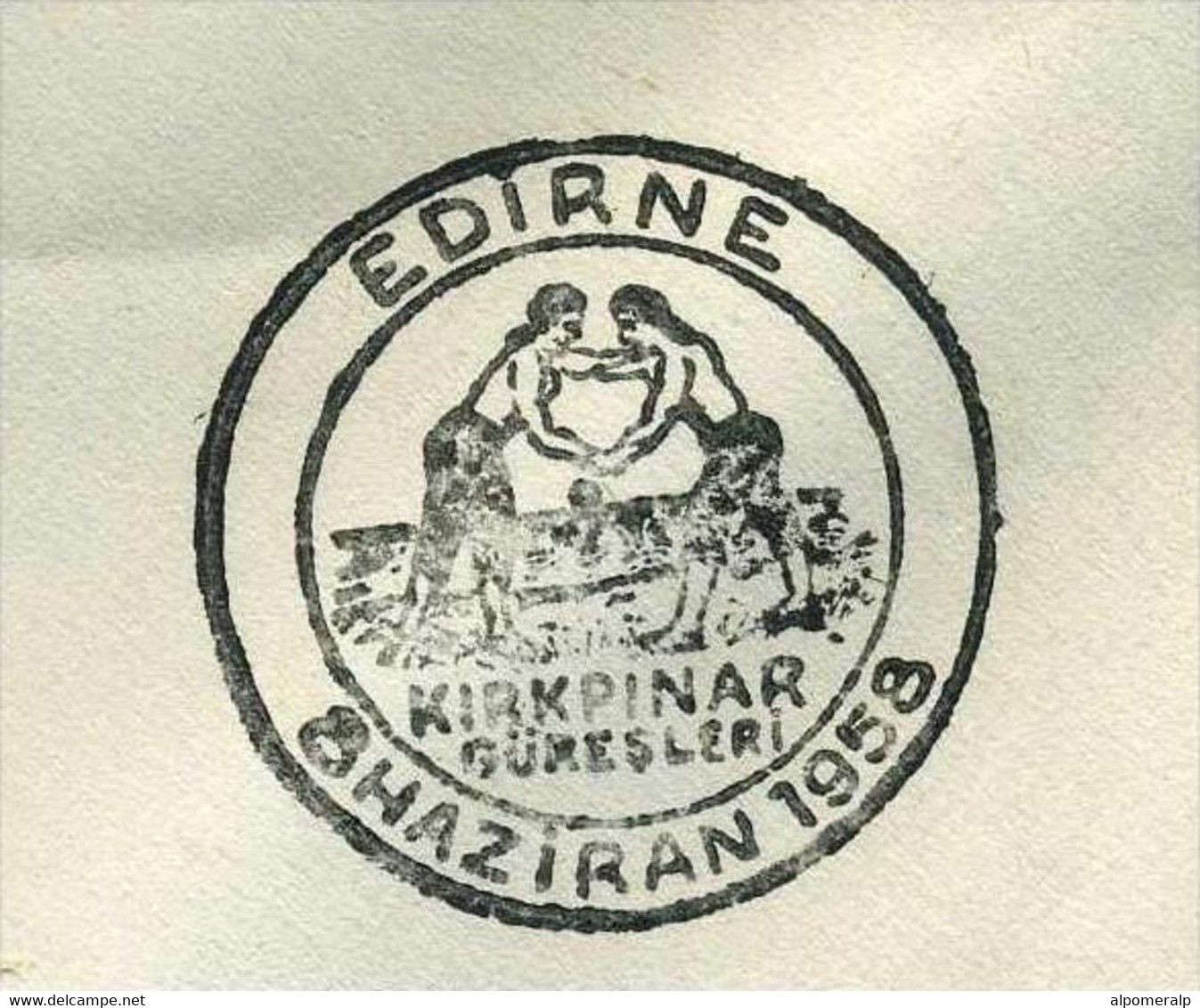 Turkey 1958 Kirkpinar Wrestling, Edirne, Jun. 8. | Special Postmark - Briefe U. Dokumente