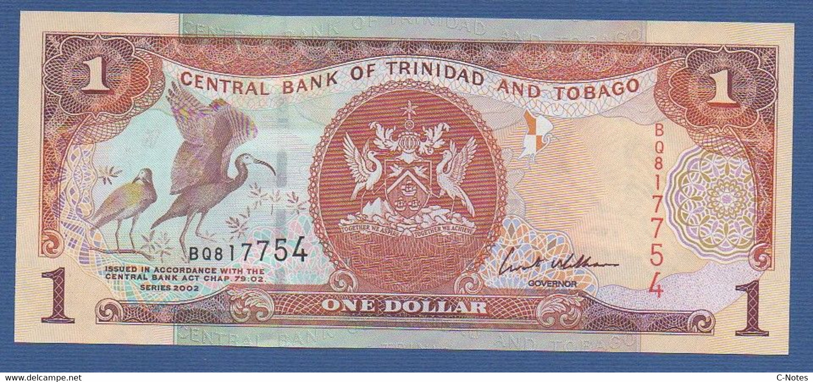 TRINIDAD & TOBAGO - P.41 – 1 Dollar 2002 UNC, Serie BQ817754 - Trindad & Tobago