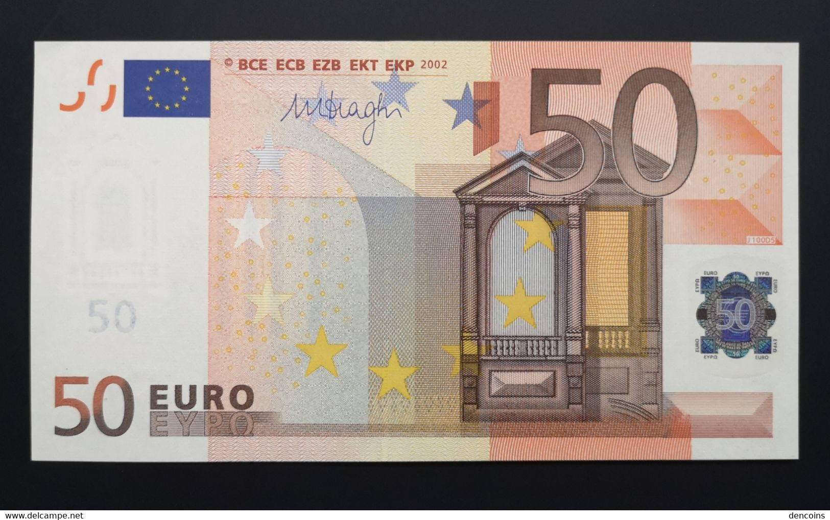 50 EURO  ITALIA 2002 J100  DRAGHI  UNC PERFECT !!!!!!!!!! - 50 Euro