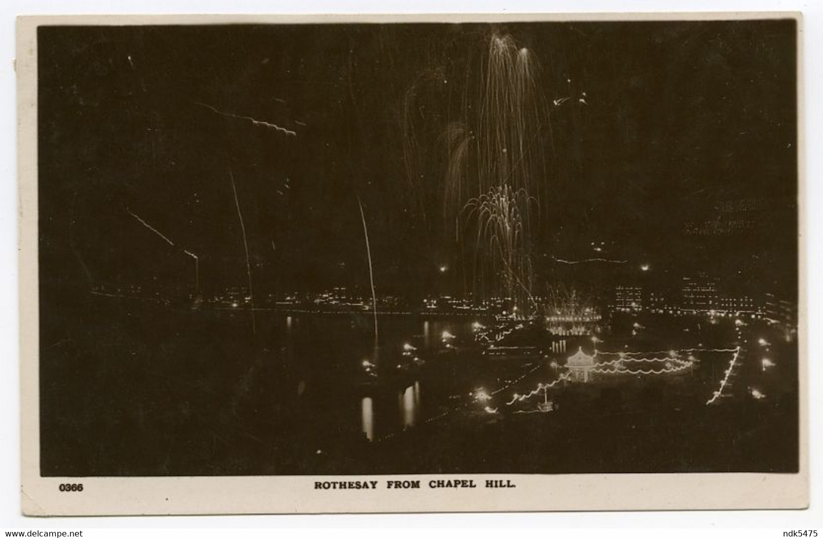 ISLE OF BUTE : ROTHESAY, FROM CHAPEL HILL (FIREWORKS) / ADDRESS - GLASGOW, HOUSTON STREET (CRAWFORD) - Bute