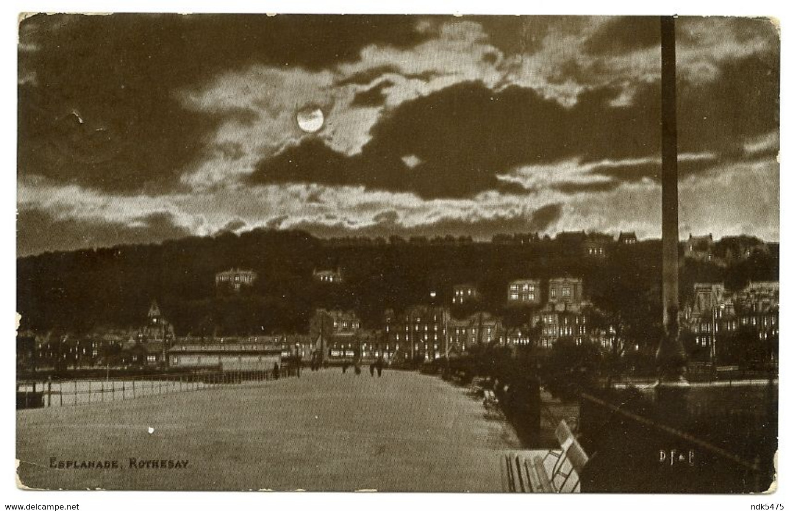 ISLE OF BUTE : ROTHESAY, ESPLANADE (MOONLIGHT) / ADDRESS - LONDON, QUEENS CRESCENT, ST ANNS GARDENS (DINGWALL) - Bute