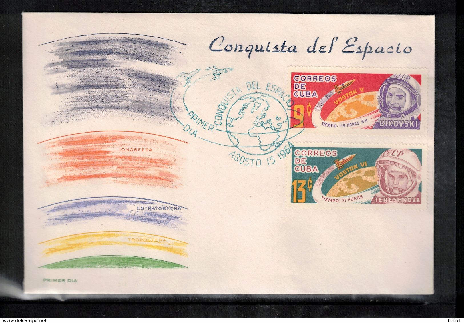 Cuba 1964 Space / Raumfahrt Russian Astronauts Bikovski + Tereshkova FDC - Südamerika