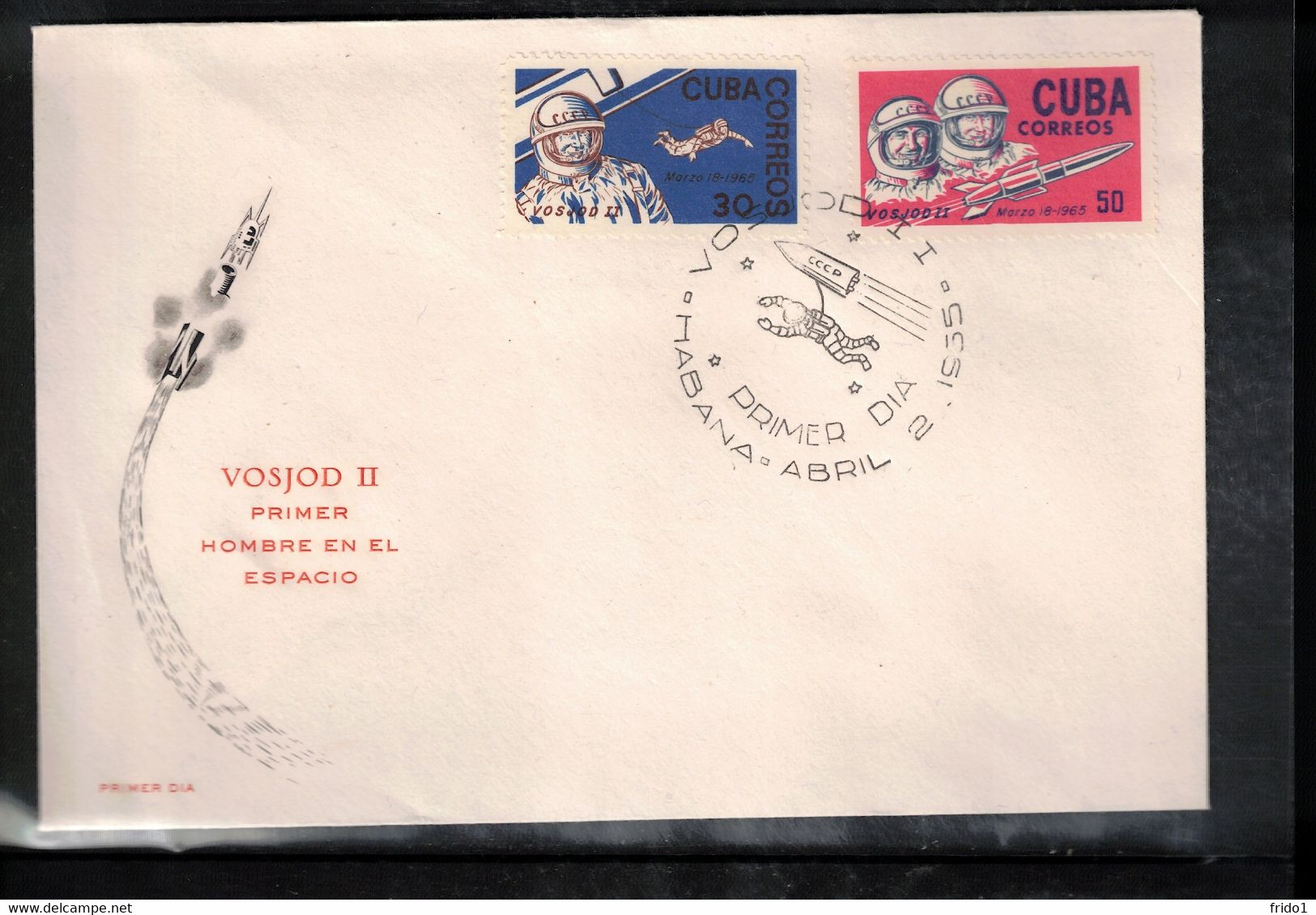 Cuba 1965 Space / Raumfahrt Voshod II FDC - América Del Sur