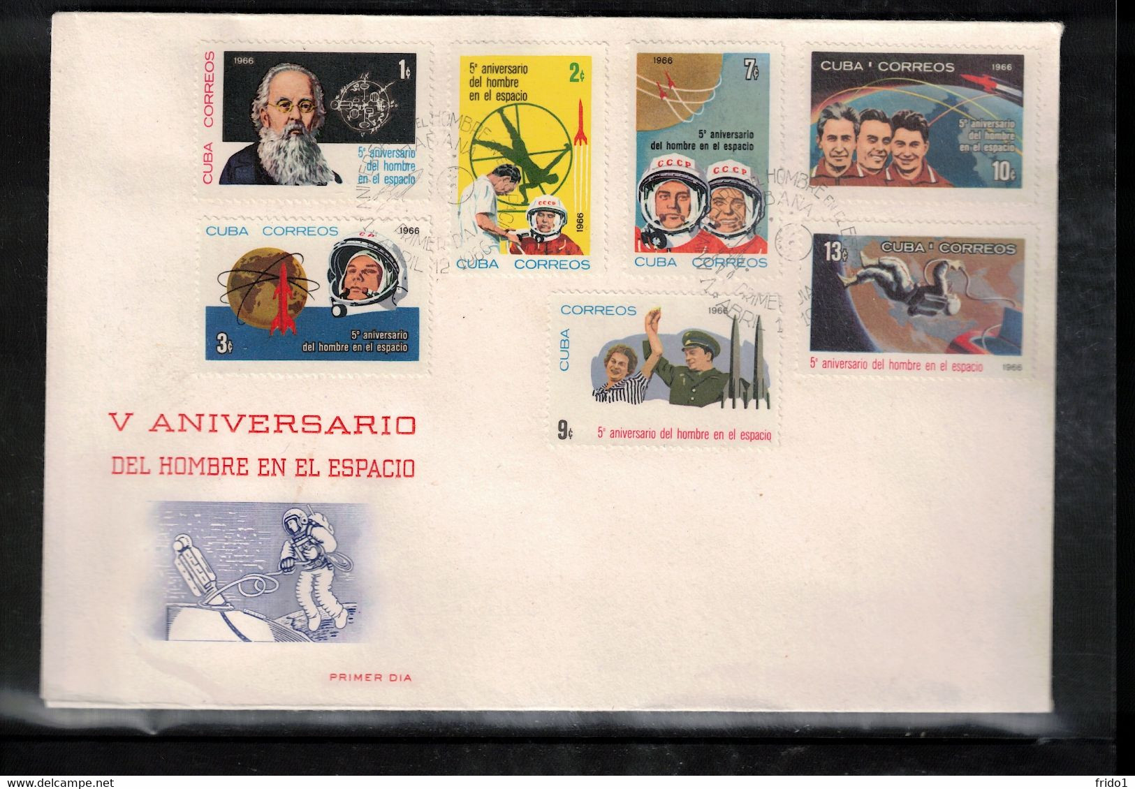 Cuba 1966 Space / Raumfahrt 5th Anniversary Of The Man In Space FDC - Sud America