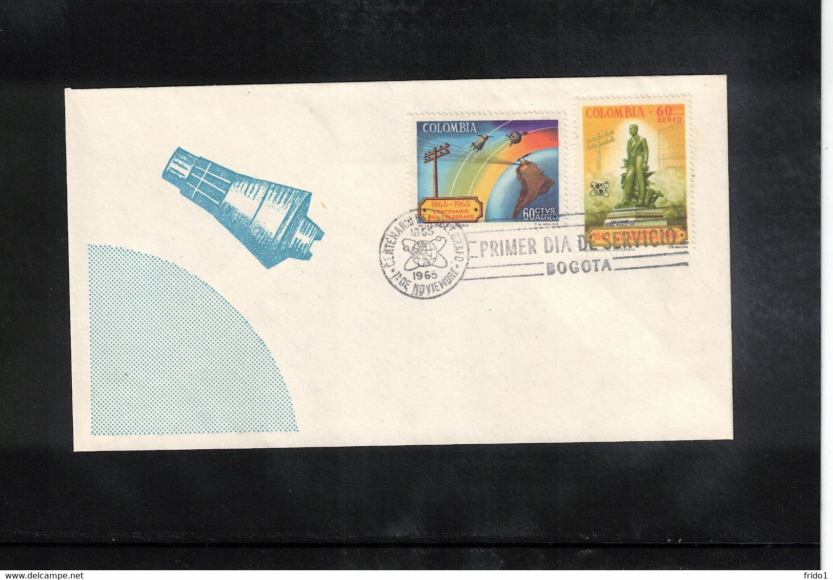 Colombia 1965 Space / Raumfahrt Satellites - Centenary Of Telegraph FDC - Sud America