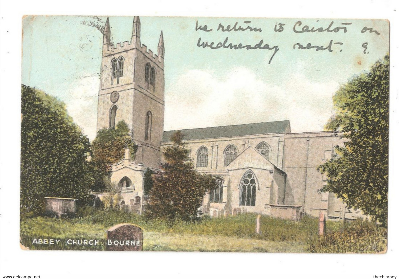 Abbey Church Bourne Used With Stamp 1907 Lincolnshire - Andere & Zonder Classificatie