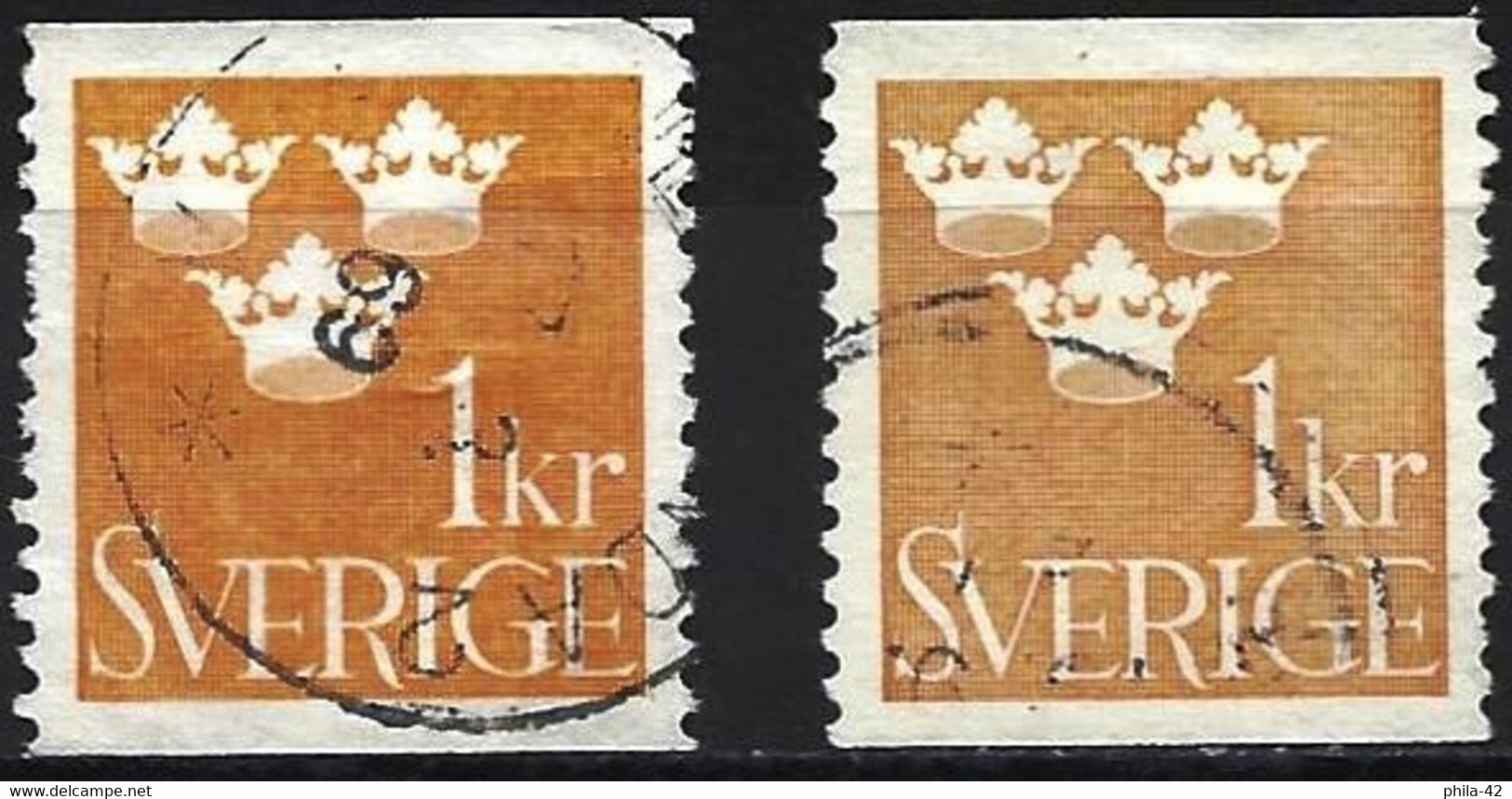 Sweden 1939 - Mi 268A - YT 269 ( Three Crowns ) Two Shades Od Color - Variétés Et Curiosités