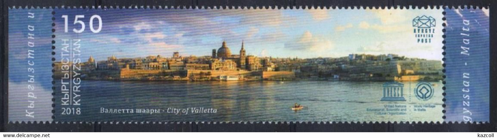 Kyrgyzstan 2018. Kyrgyzstan - Malta Joint Issue. The City Of Valletta. UNESCO. MNH - Hiver 2018 : Pyeongchang