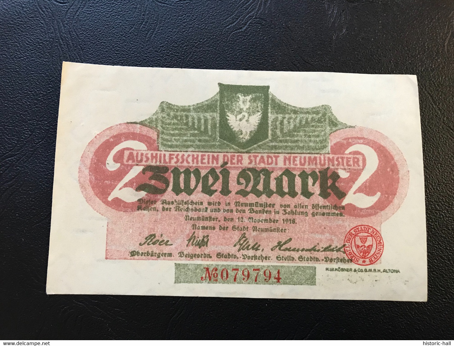 Notgeld - Billet Necéssité Allemagne - 2 Mark - Neumunster - 12 Novembre 1918 - Ohne Zuordnung