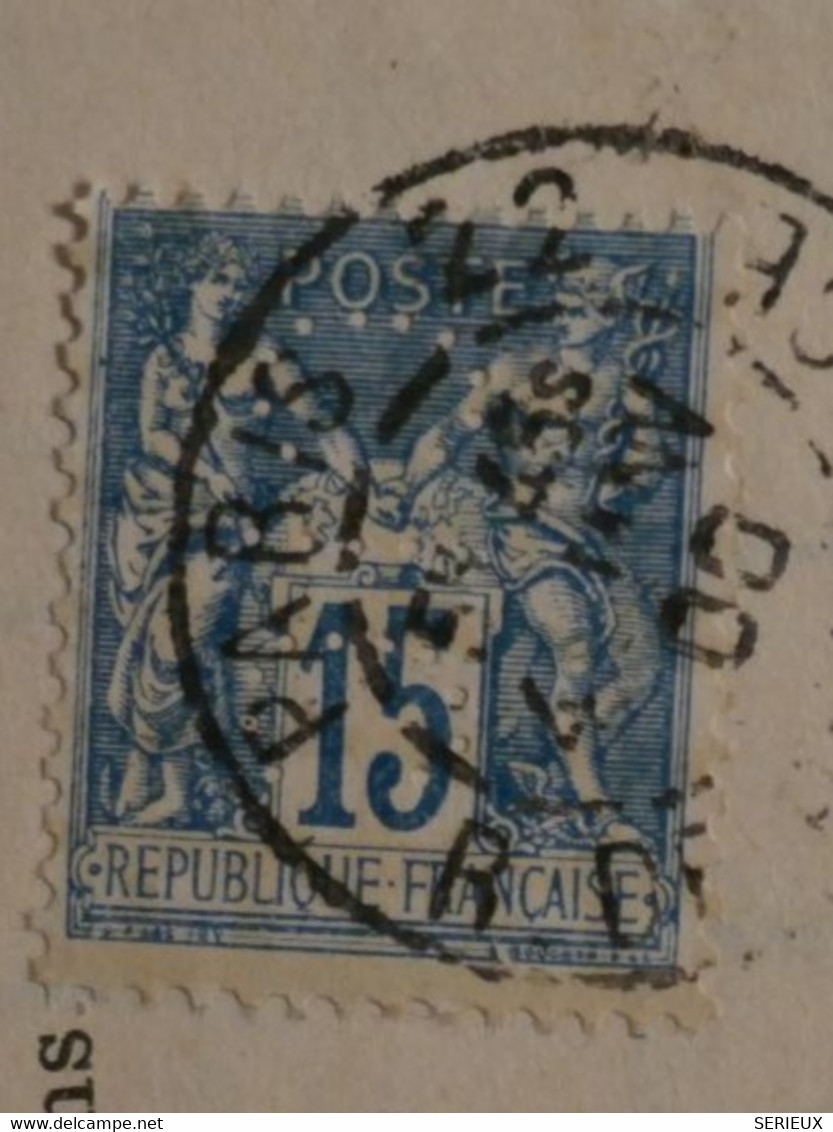 AN9 FRANCE BELLE LETTRE 1894 PERFORé    +15C SAGE+ PARIS POUR OLORON + PERFIN + AFFRANCH. PLAISANT - Other & Unclassified