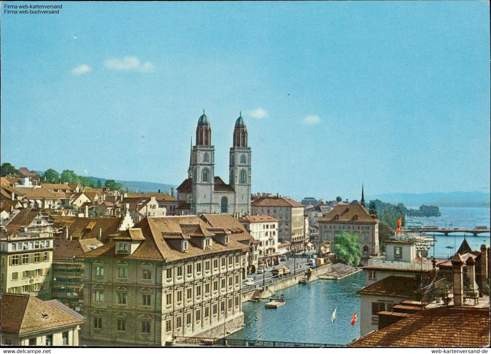 Zürich  Blick Auf Rathaus, Großmünster Und Helmhaus - Elm