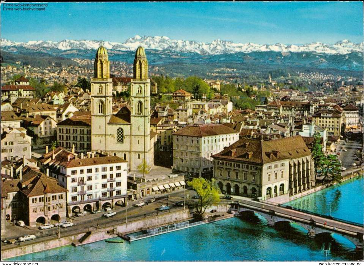 Zürich  Blick Auf Limmatquai Mit Großmünster, Helmhaus Und Wasserkirche - Elm