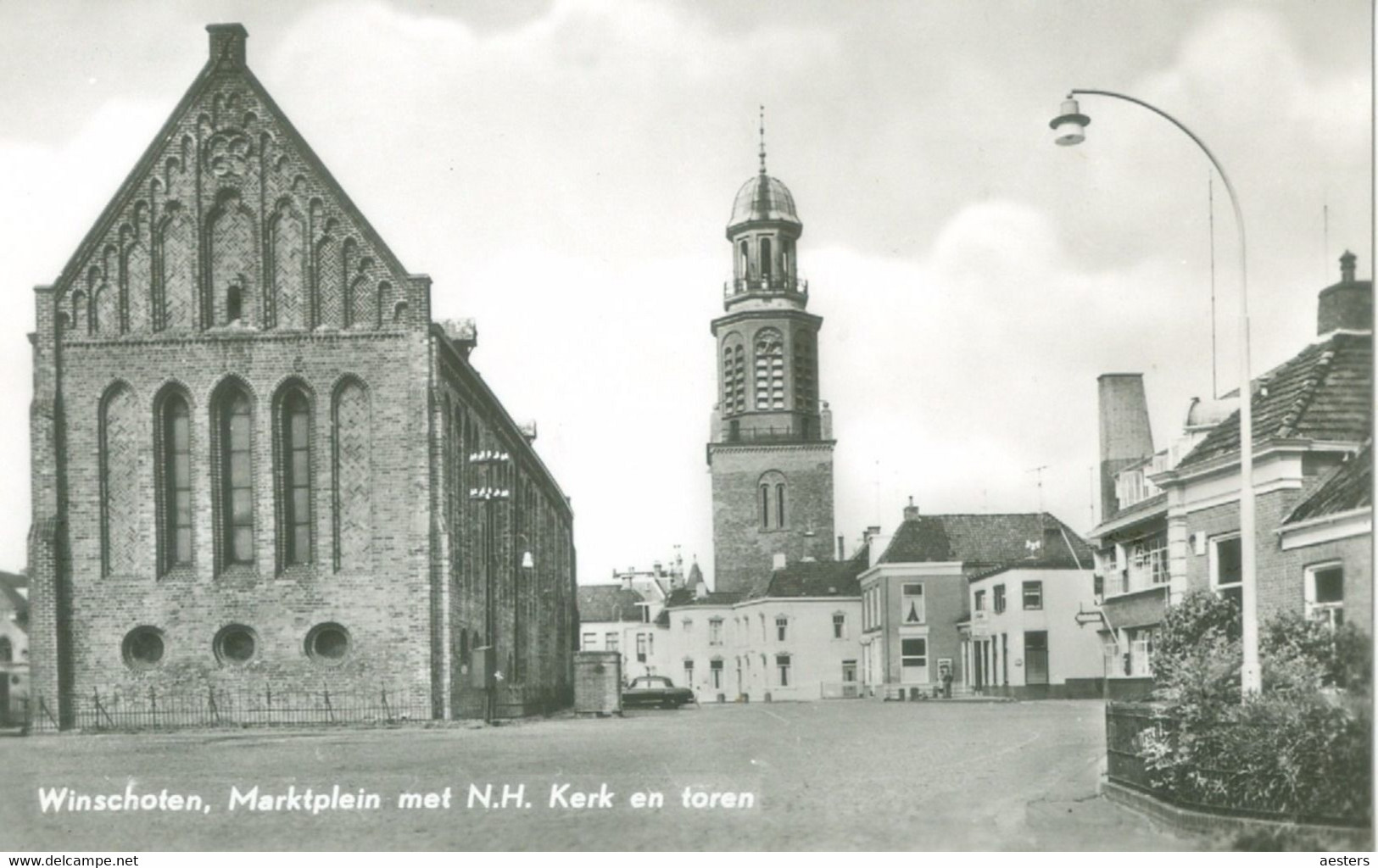 Winschoten; Marktplein Met Ned. Herv. Kerk En Toren - Niet Gelopen. (van Leer) - Winschoten