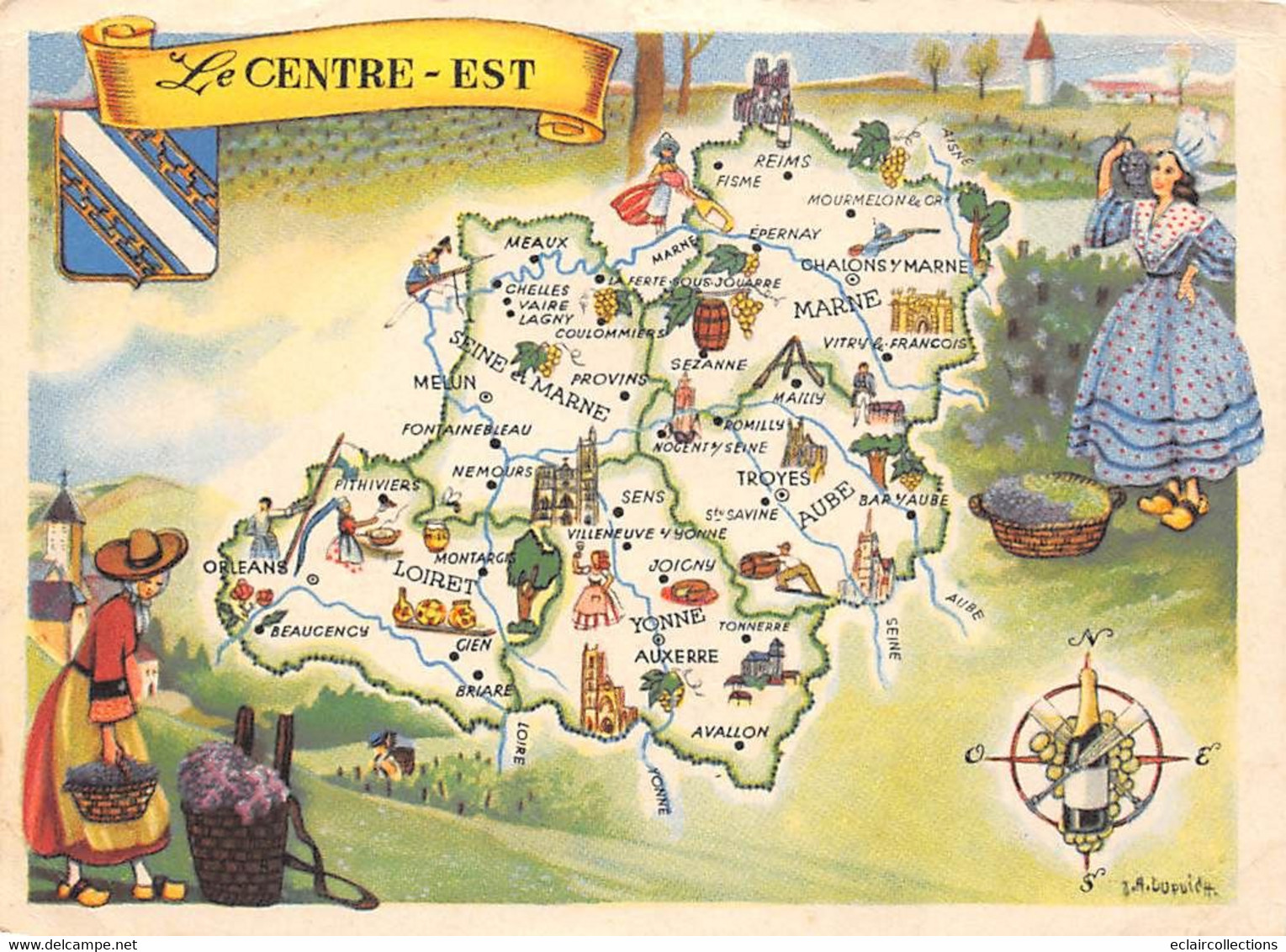 Image - Provinces De France        Image . Le Centre Est . Publicité Lion Noir           (voir Scan) - Autres & Non Classés