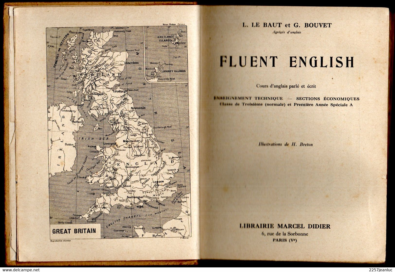 Fluent English Classe De Troisième  Librairie Marcel Didier 1957 - English Language/ Grammar