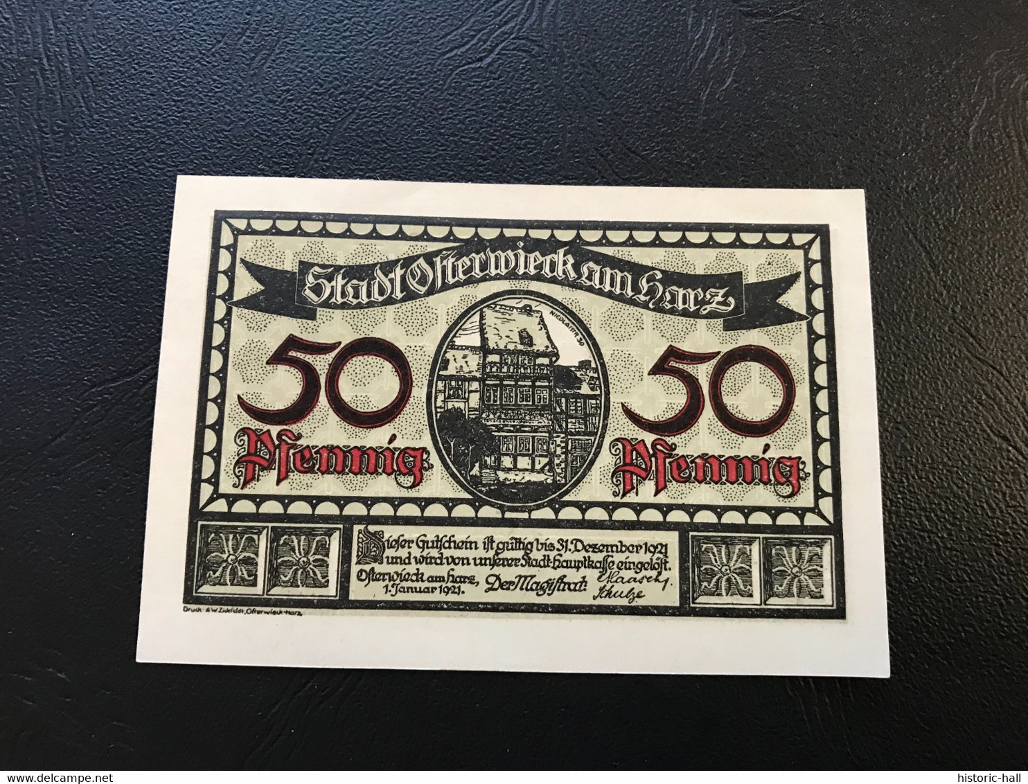 Notgeld - Billet Necéssité Allemagne - 50 Pfennig - Osterwieck Am Hartz  - 31 Decembre 1921 - Ohne Zuordnung