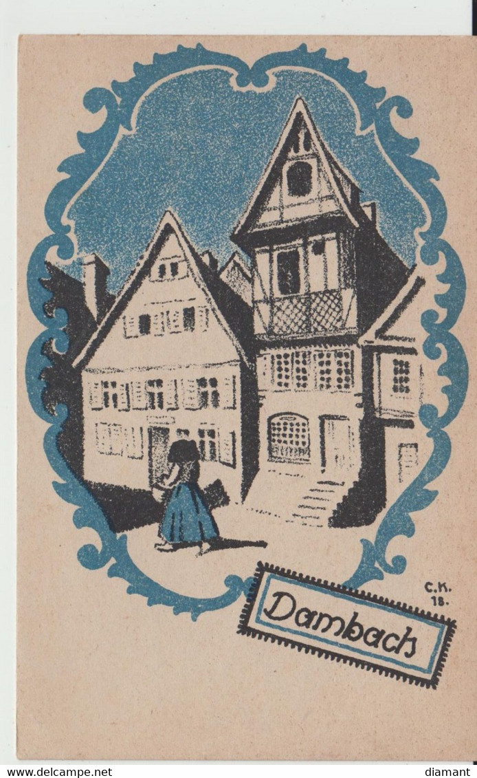 DAMBACH LA VILLE (67) - Carte Illustrée Signée C.K. - Bon état - Dambach-la-ville