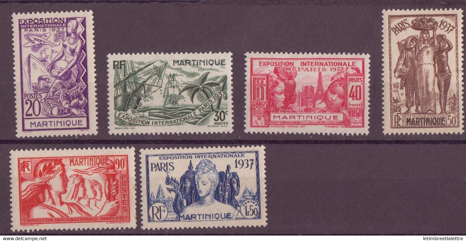 ⭐ Martinique - YT N° 161 à 166 ** - Neuf Sans Charnière - 1937 ⭐ - Unused Stamps