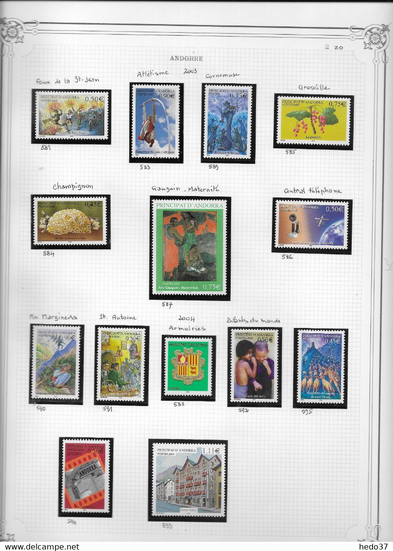 Andorre - Collection Vendue Page Par Page - Timbres Neufs ** Sans Charnière - TB - Ungebraucht