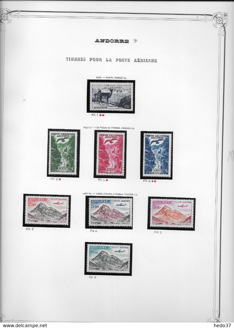 Andorre Poste Aérienne - Collection Vendue Page Par Page - Timbres Neufs * Avec Charnière - TB - Correo Aéreo