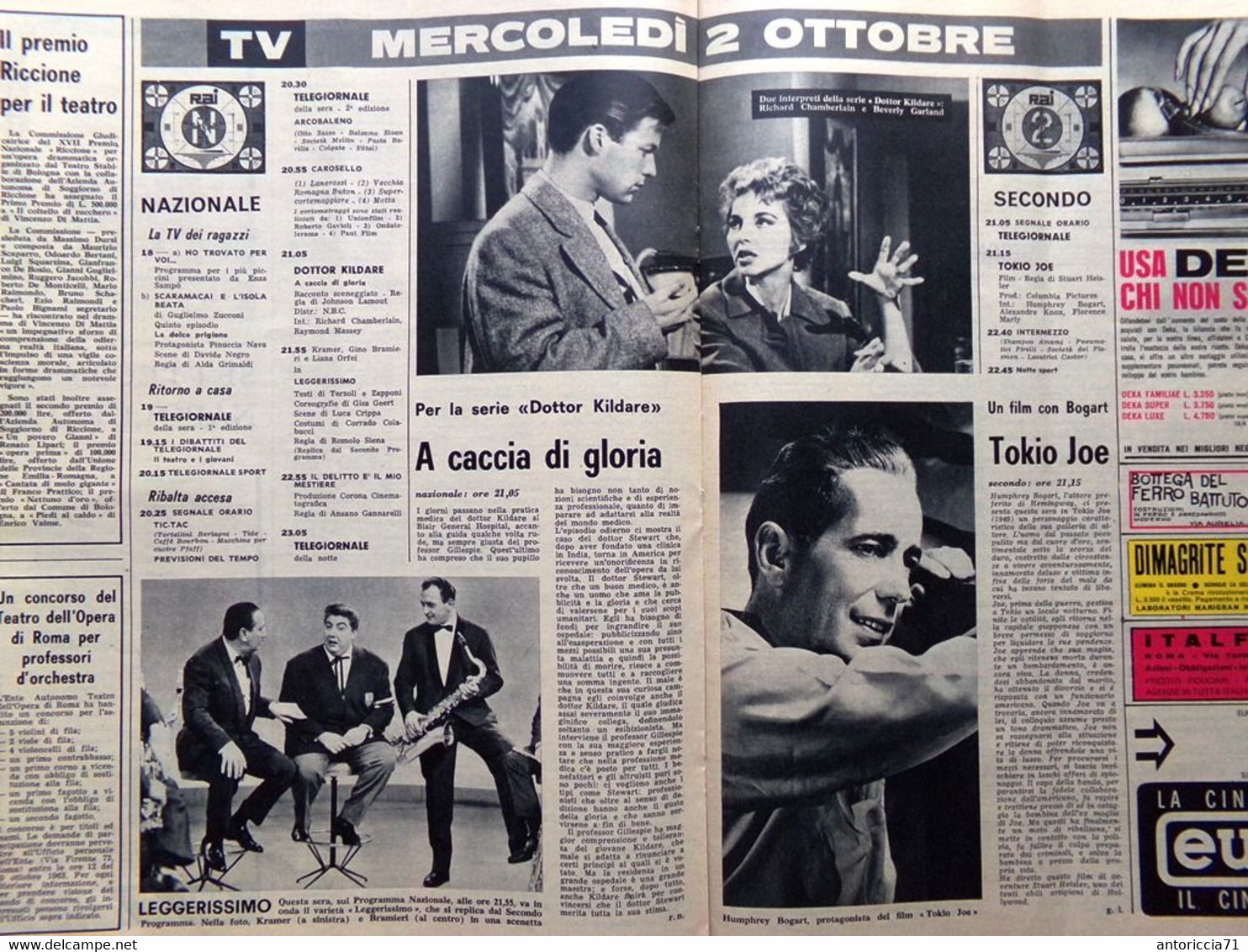 Radiocorriere TV Del 29 Settembre 1963 Prévost Pianelli Malipiero Radio Moschin - Televisione