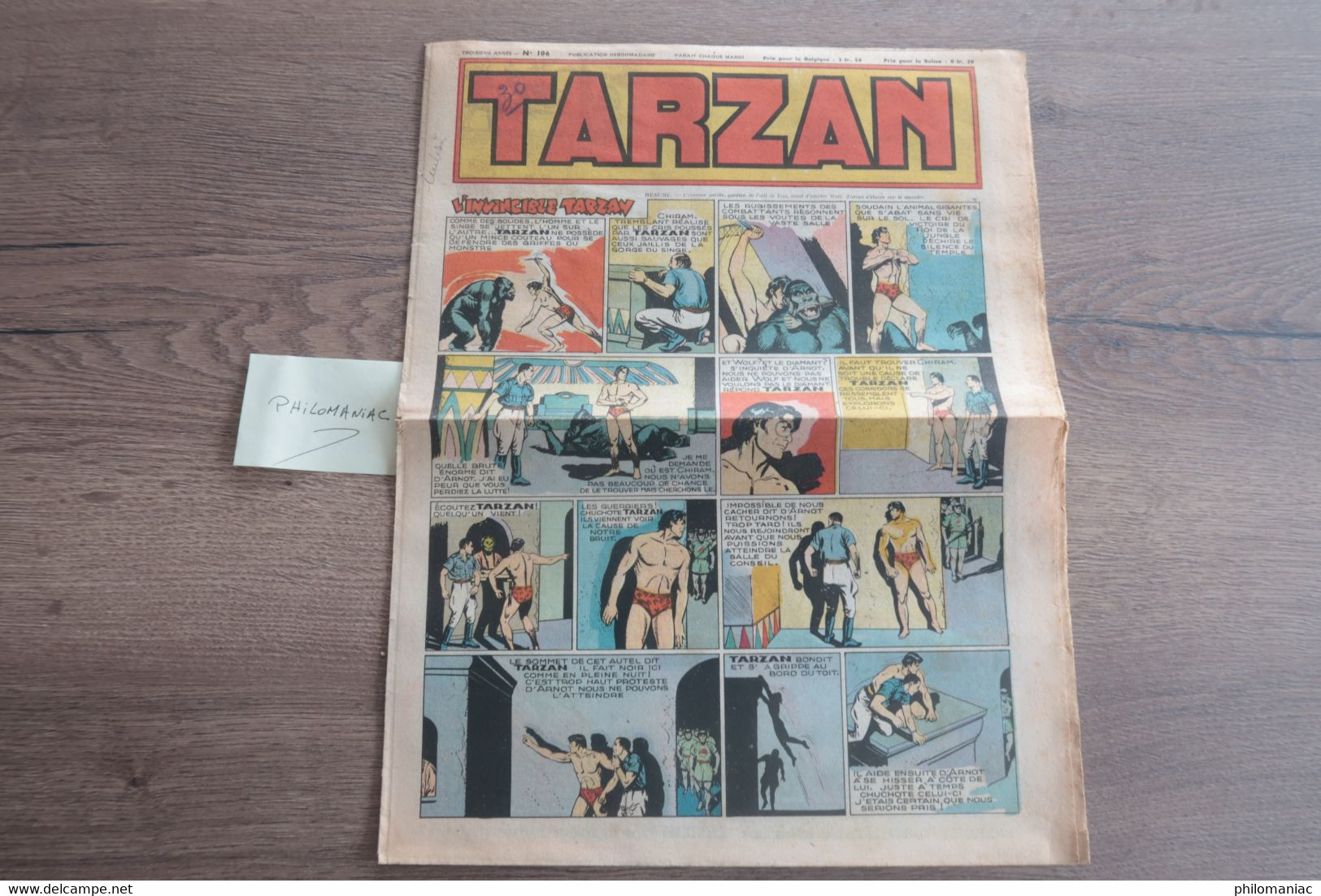 TARZAN - 1ére Série - Invincible Tarzan Buffalo Bill - N°106 - Troisième Année - 1948 - Tarzan