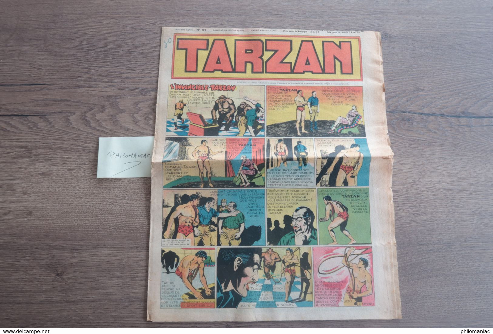 TARZAN - 1ére Série - Invincible Tarzan Buffalo Bill - N°107 - Troisième Année - 1948 - Tarzan