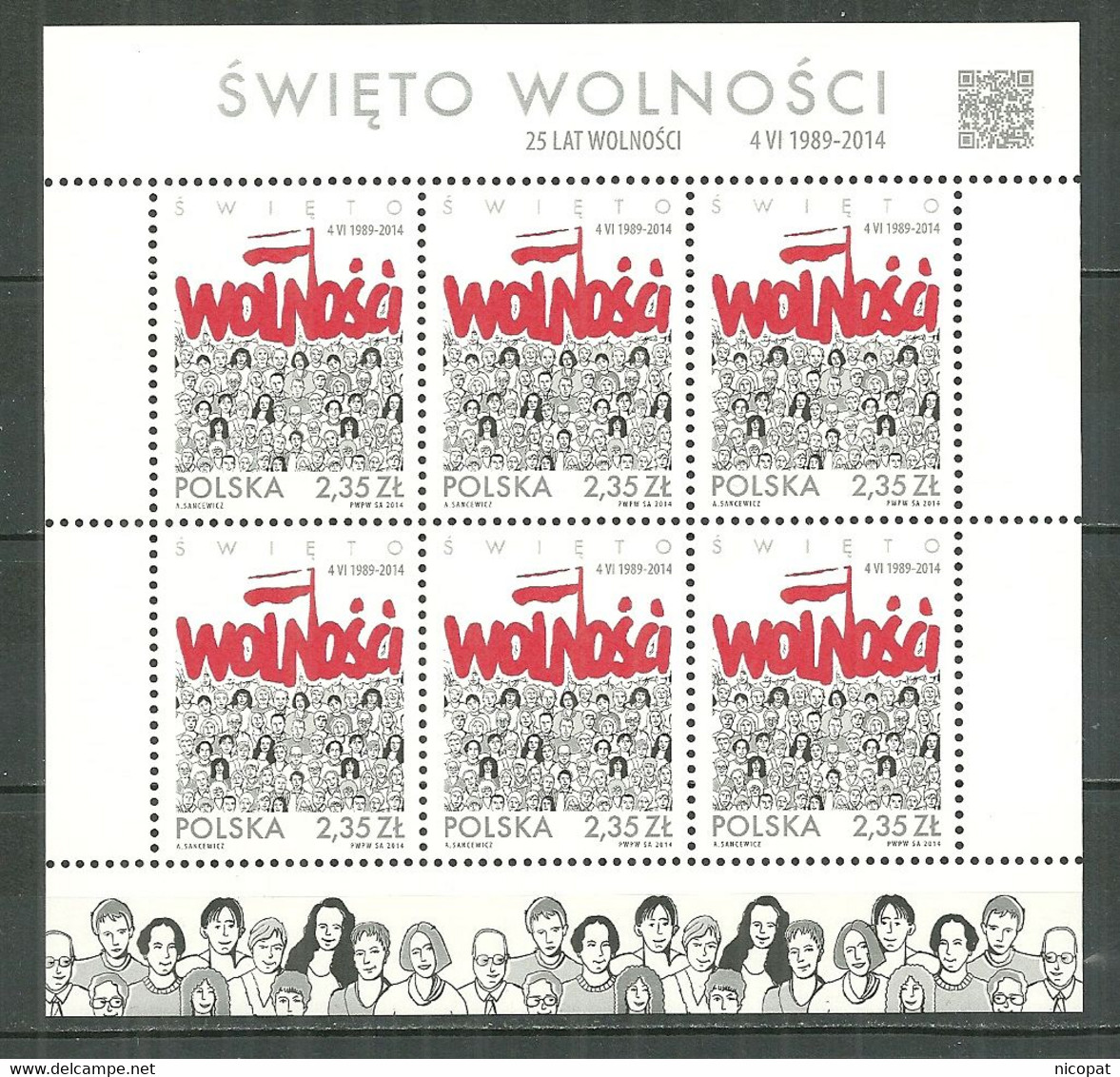 POLAND MNH ** 4363 En Feuillet Anniversaire De La Journée De La Liberté Wolnosci - Full Sheets