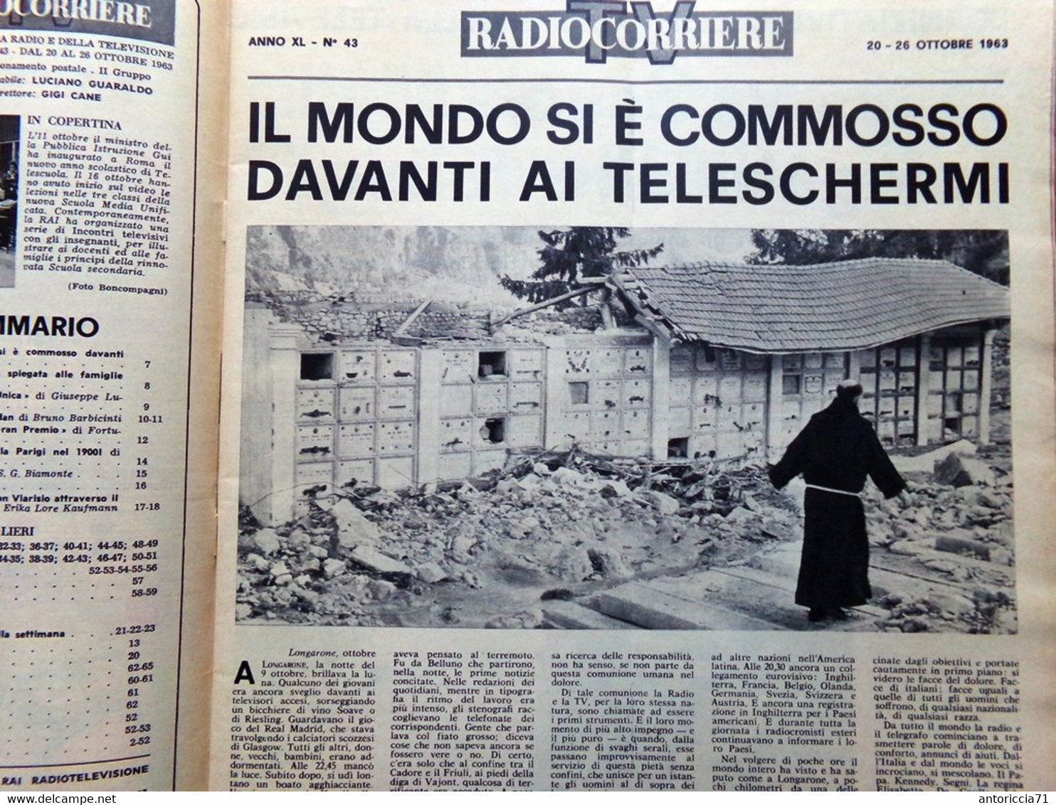 Radiocorriere TV Del 20 Ottobre 1963 Masiero Opera Longarone Sheridan Edith Piaf - Televisión