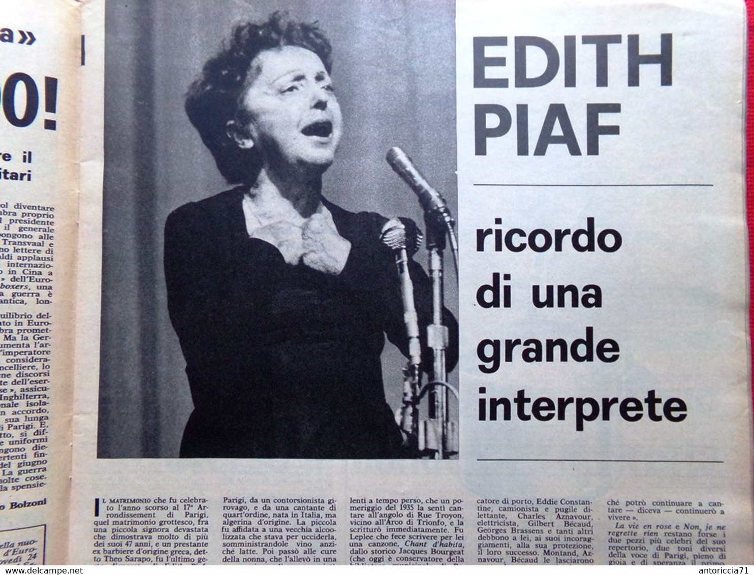 Radiocorriere TV Del 20 Ottobre 1963 Masiero Opera Longarone Sheridan Edith Piaf - Télévision