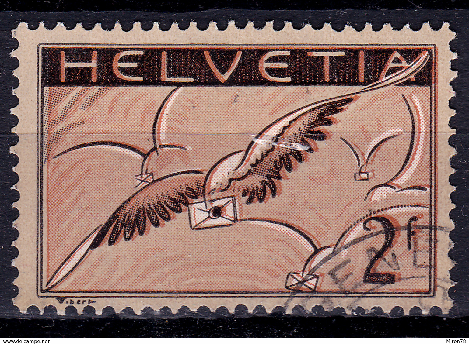 Stamp Switzerland 1929-35 Airmail 2fr CANC VF Lot#115 - Usados