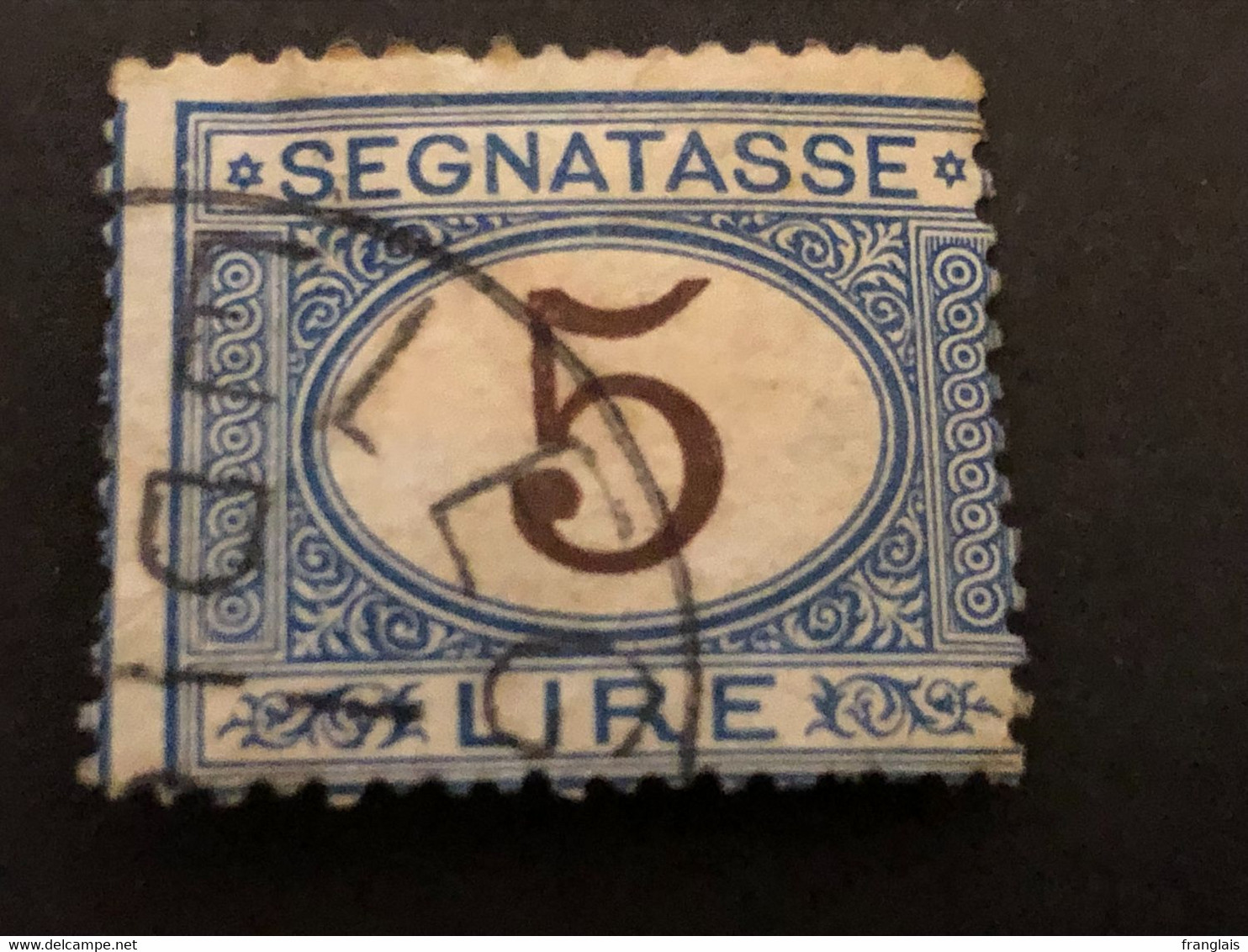 ITALY  SG D34 Postage Due    5 Lire Mauve And Blue   FU - Taxe