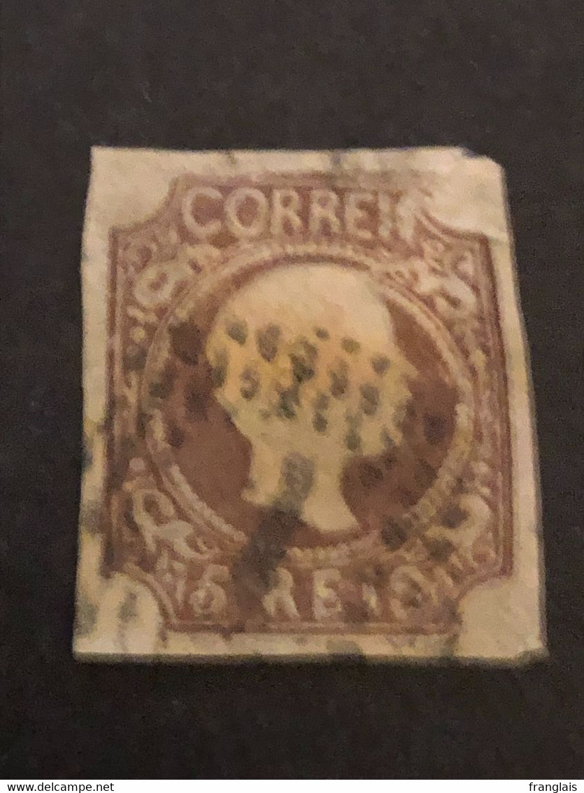 PORTUGAL  5 Reis Deep Brown King Pedro V  FU  CV £120 - Oblitérés