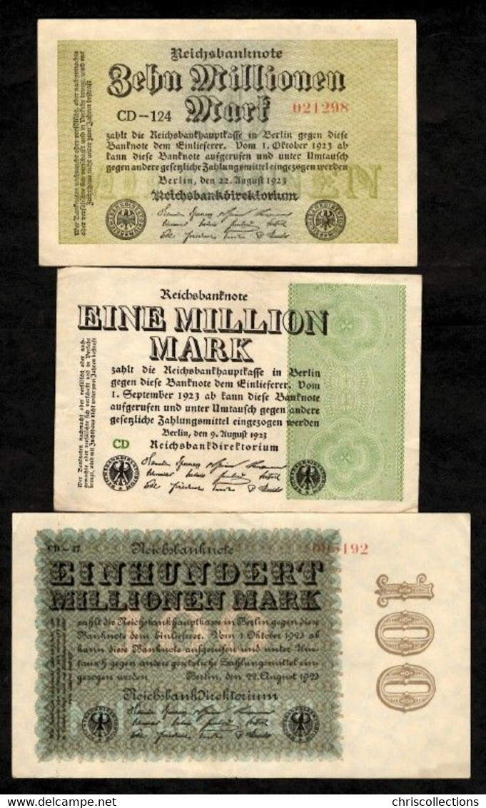 ALLEMAGNE - Lot De 6 Billets ALLEMAGNE - Reichsbanknote - Colecciones